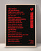 Custom Setlist Print - 001