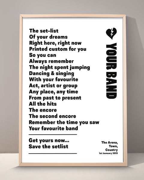 Custom Setlist Print - 001
